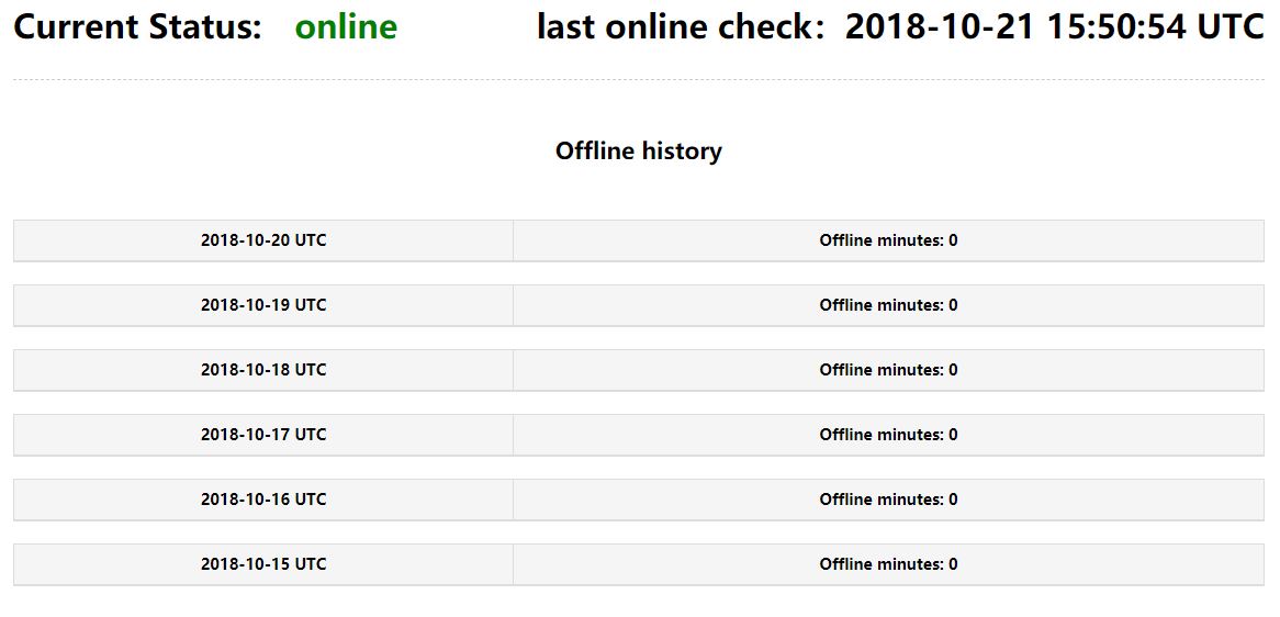 Nodo online visualizzato su storage.samos.io