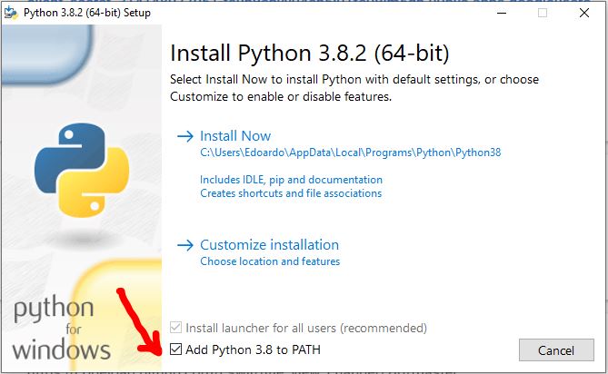 add Python to PATH